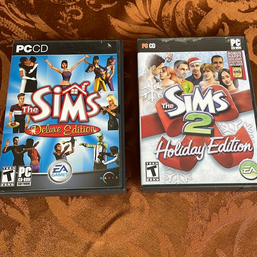 The SIMS 2 Holiday Edition AND  The Sims Deluxe Edition PC/CD ROM game sets
